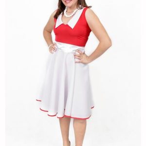 Fantasia Anos 60 e 70s verm/bco