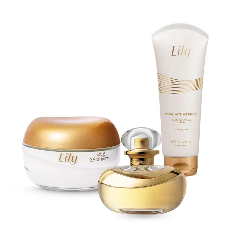 Combo Lily: Eau de Parfum 75ml + Esfoliante Hidratante Corporal 200g + Creme Acetinado Corporal 250g - Image 2